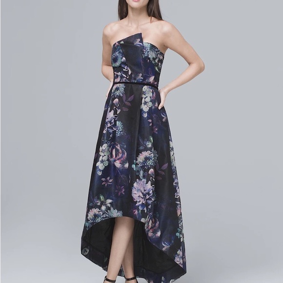 PARKER BLACK Printed Strapless High-Low Fit-And-Flare Dress - EUC - Picture 10 of 12